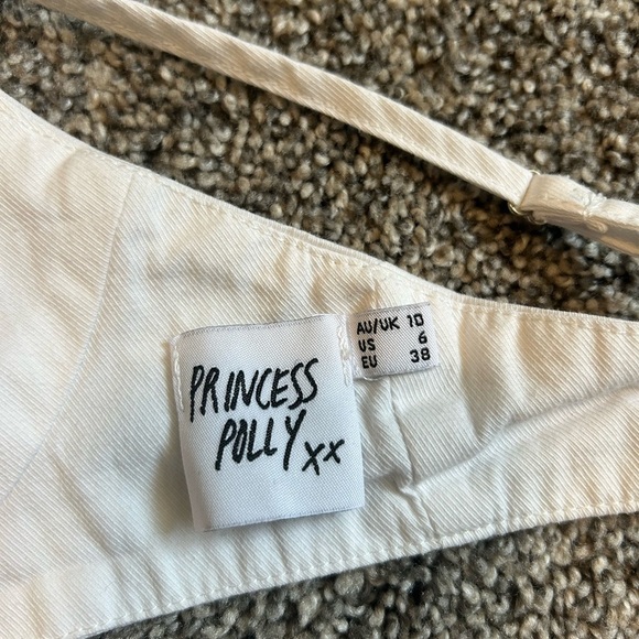 Princess Polly Adalia White Bralette Cropped Shirt 6 - Picture 6 of 7